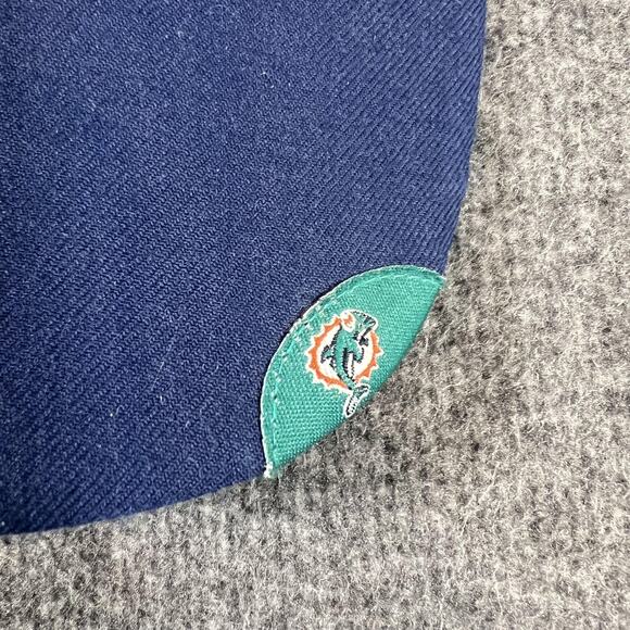 Vintage Miami Dolphins Hat Cap Strap Back Mens Blue NFL Football Script 90s - Picture 7 of 12